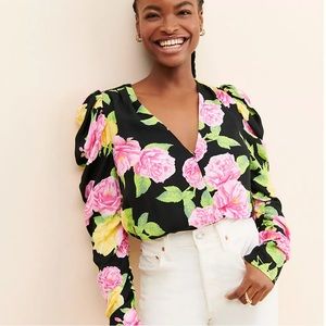 Anthropologie AFRM Danna Surplice Bodysuit Floral Print Size 2X